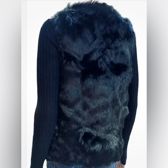 Say What? Women's Faux Fur Black Vest - Picture 4 of 6